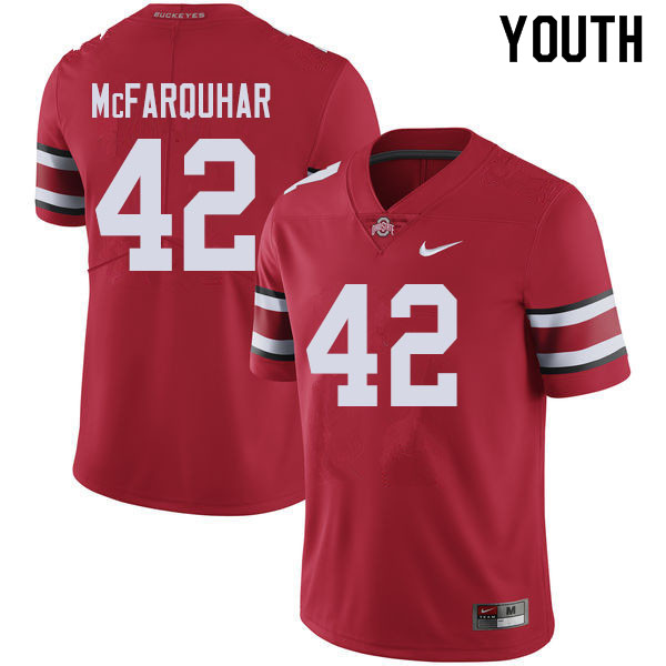 Ohio State Buckeyes Lloyd McFarquhar Youth #42 Red Authentic Stitched College Football Jersey